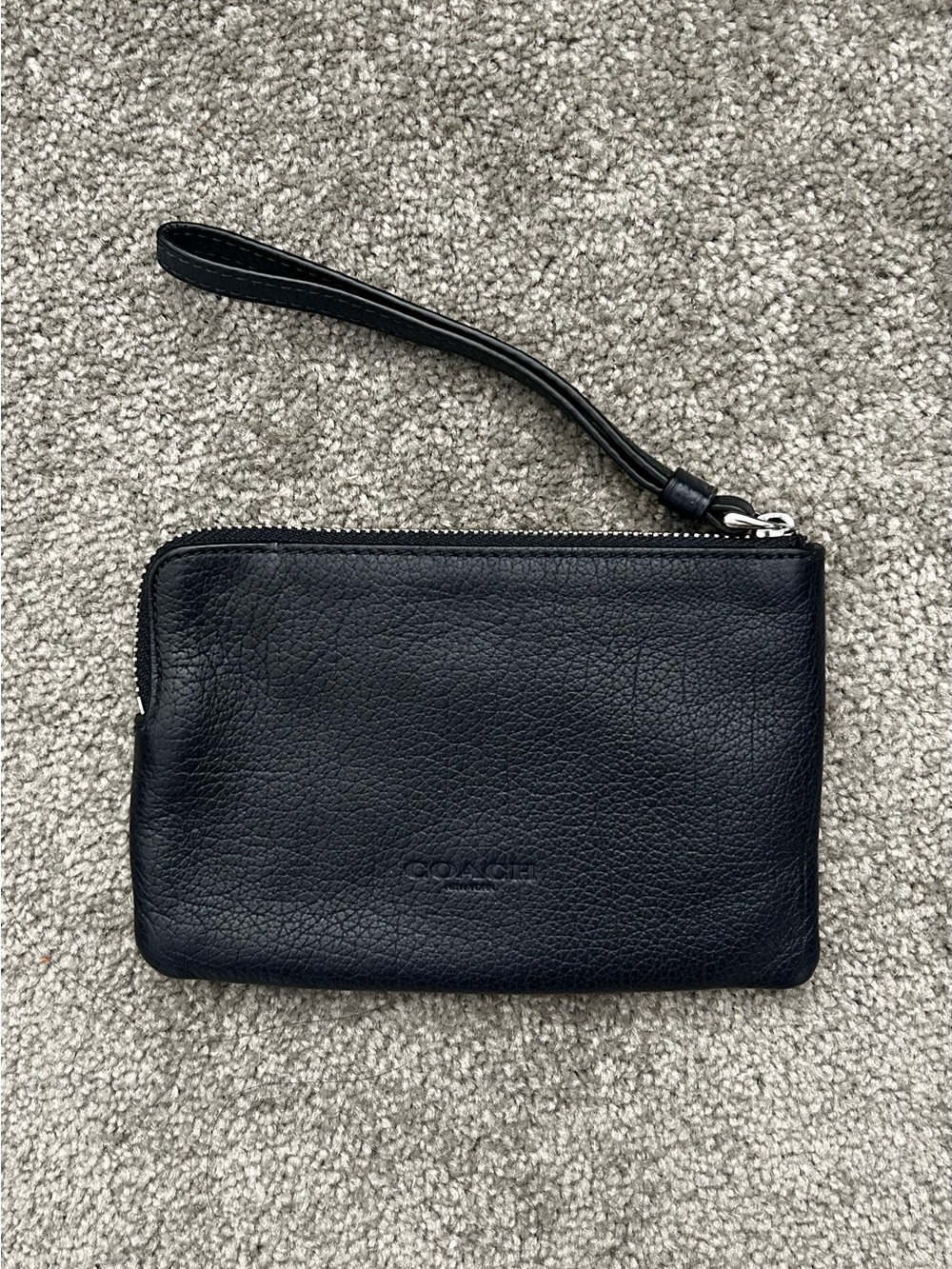 Coach Black Leather Wristlet Pouch
